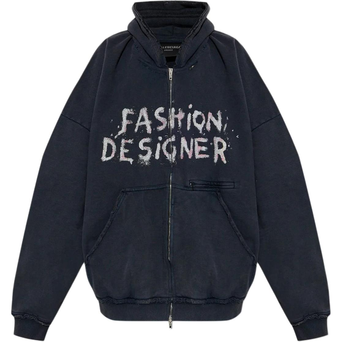 

Оверсайз худи на молнии Balenciaga, черный