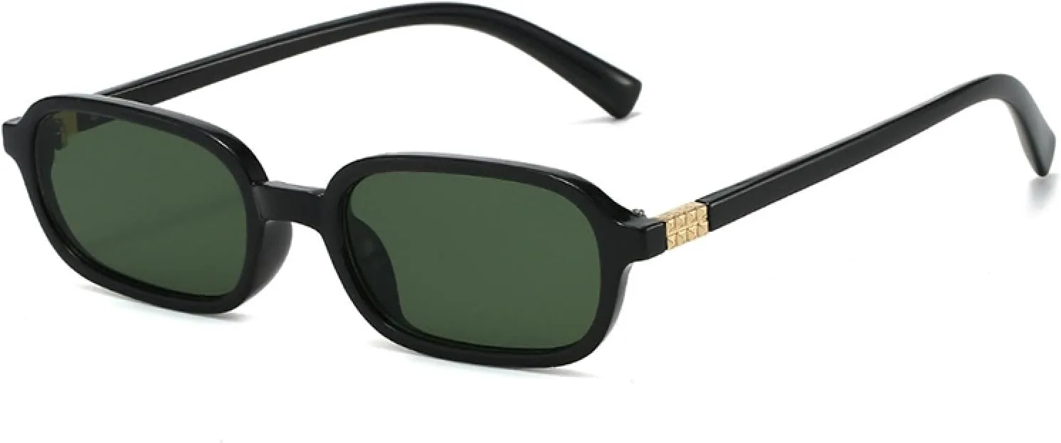 

Солнцезащитные очки прямоугольной формы для женщин, винтажные очки с защитой от УФ-излучения для мужчин, модные панк-солнцезащитные очки VVTWSSW, Black Dark Green