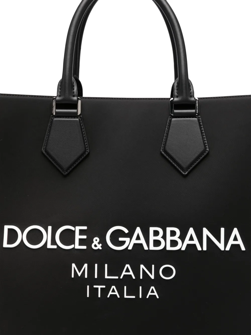 Большая сумка-тоут с тисненым логотипом DOLCE & GABBANA, черный — фото 4