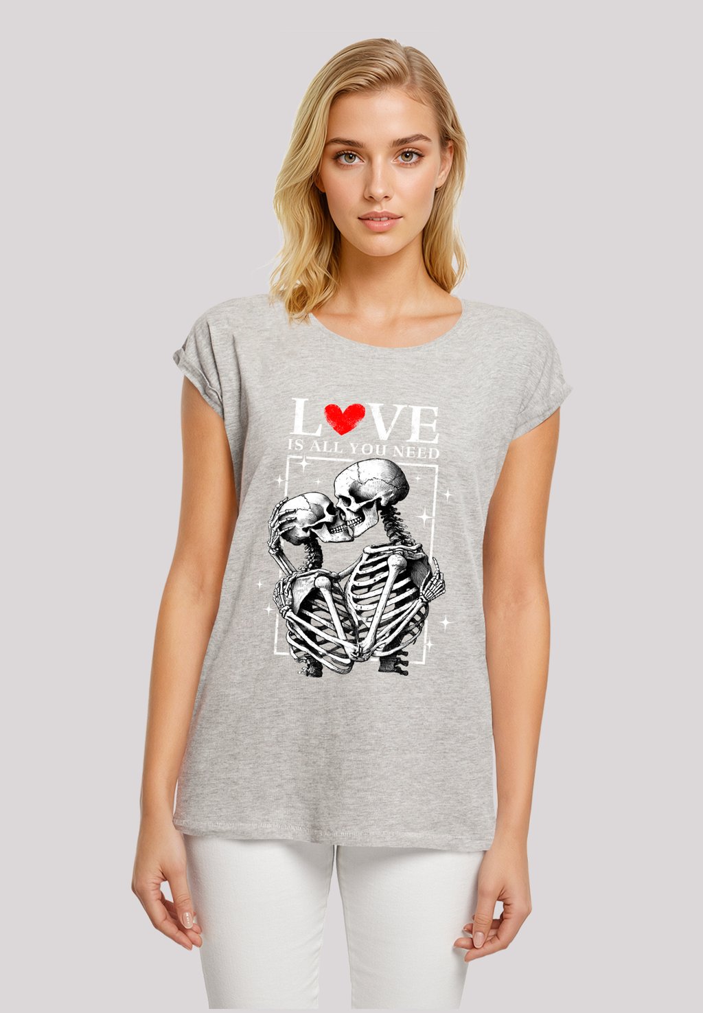

Футболка с принтом LOVE IS ALL YOU NEED F4NT4STIC, серый