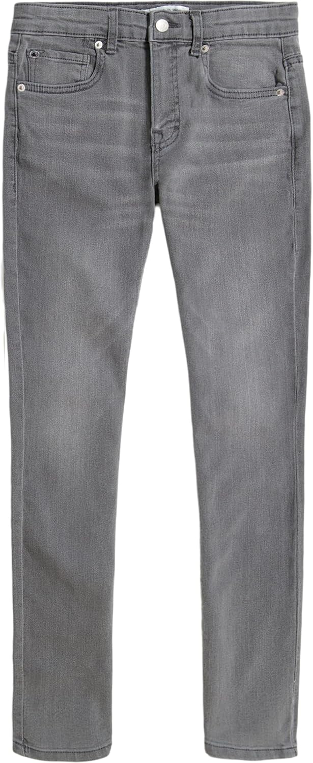 

Джинсы Calvin Klein для мальчиков скинни-кроя из эластичного денима, 5 карманов, застежка на молнию и пуговицы, Concrete