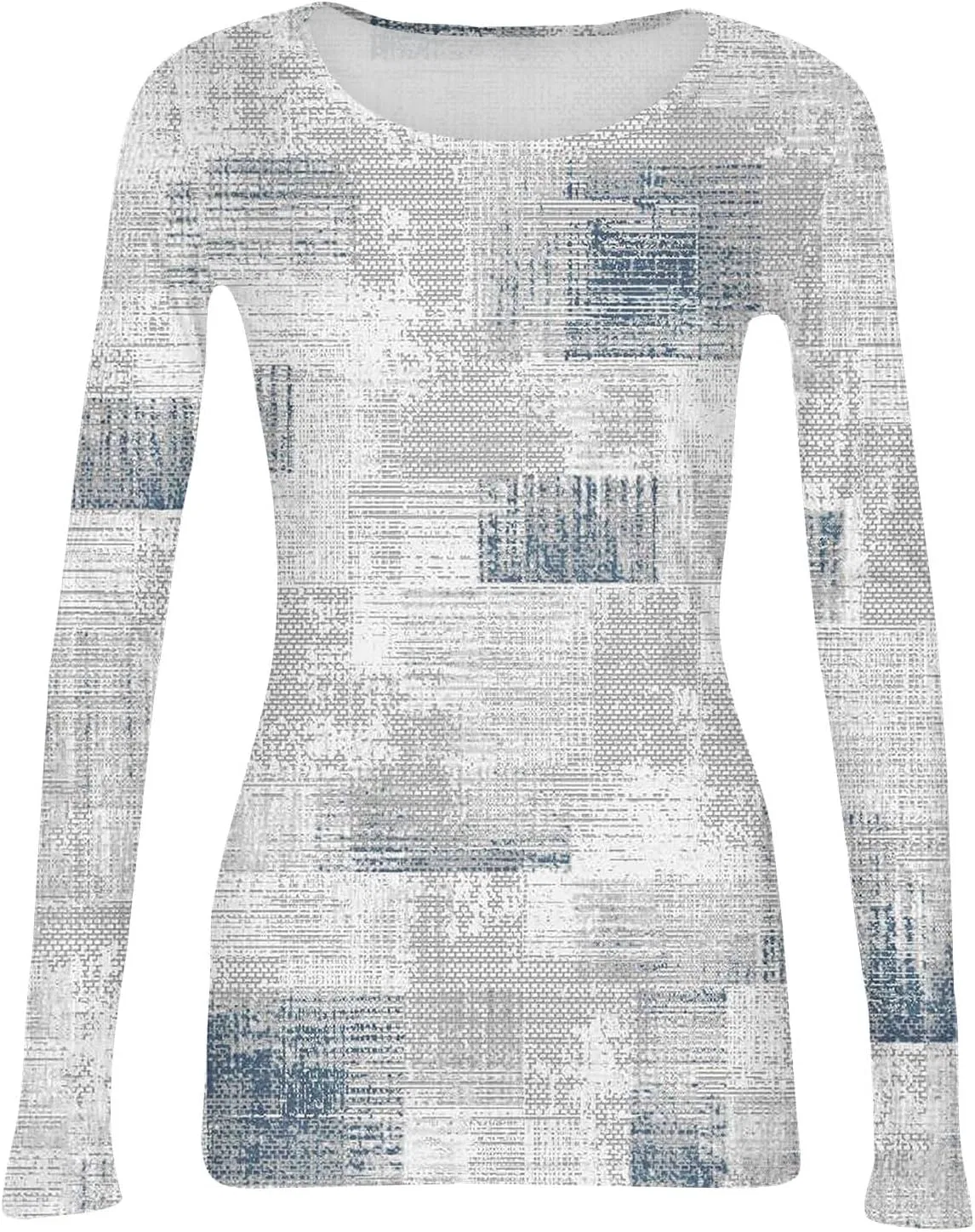 Женская футболка с длинным рукавом, полоска, Generic, 5-light Blue — фото 4