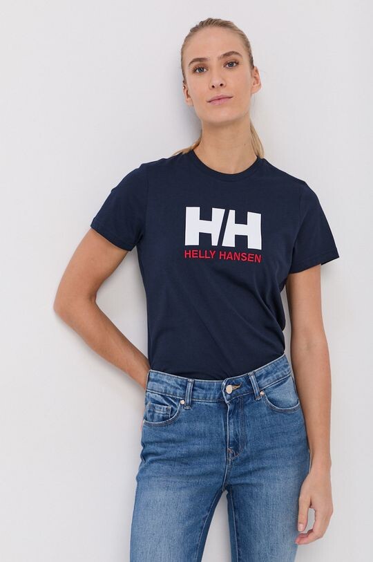 

Хлопковая футболка Helly Hansen, темно-синий