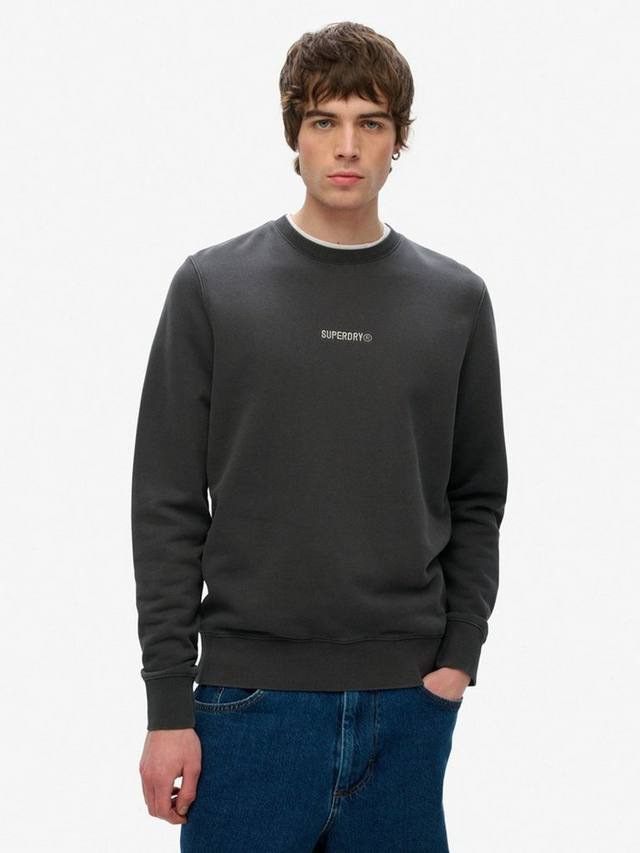 

Толстовка с микро- логотипом crew Superdry, цвет Washed Black