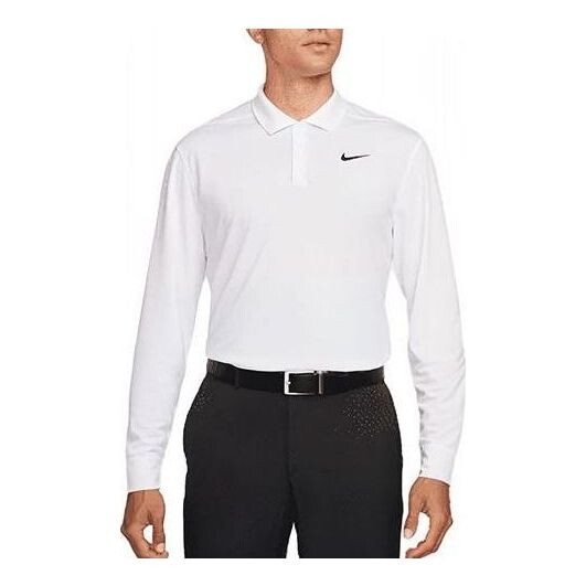 

Рубашка поло dri fit victory с длинным рукавом Nike, белый