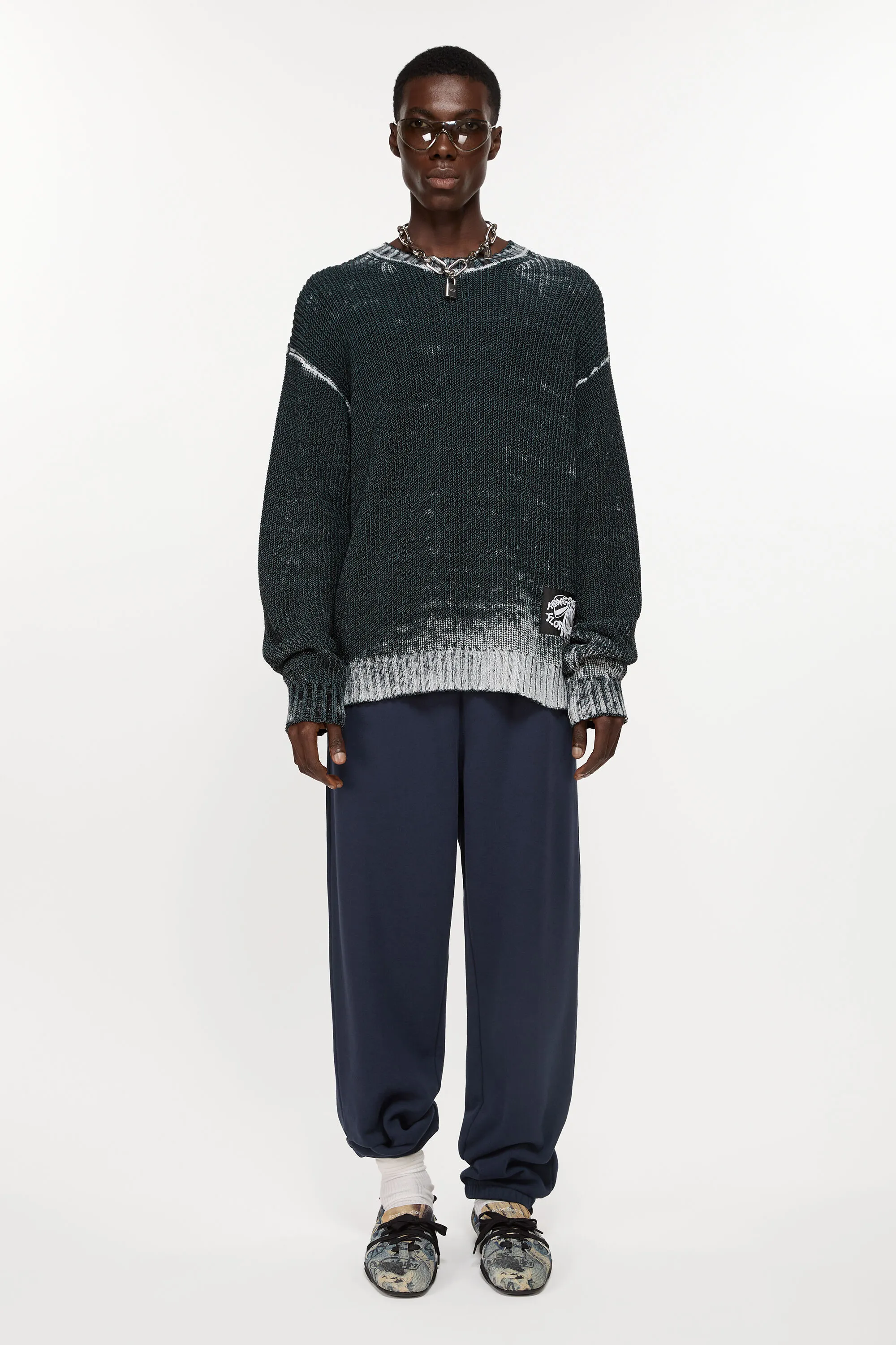 

Спортивные штаны из хлопка Acne Studios, Navy blue