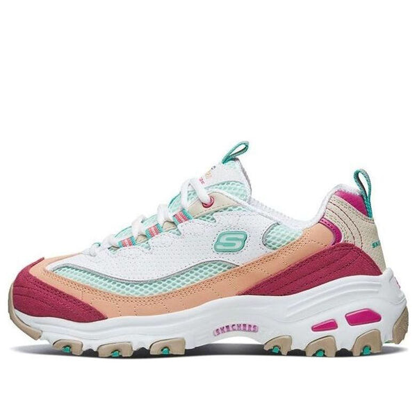 Кроссовки d'lites 2.0 chance gs white/green/pink Skechers, белый