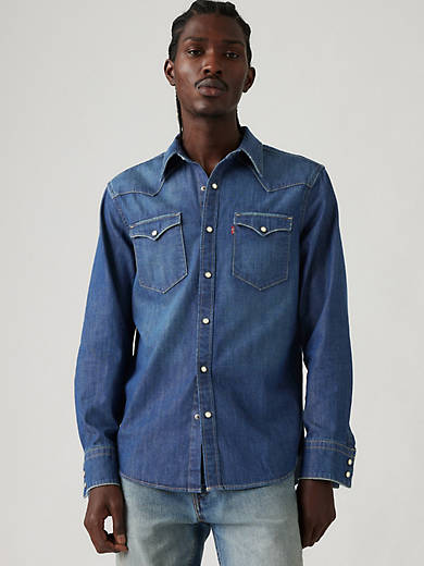 

Джинсовая рубашка Barstow Western Levi's, цвет Riverside Dark Wash - Dark Wash