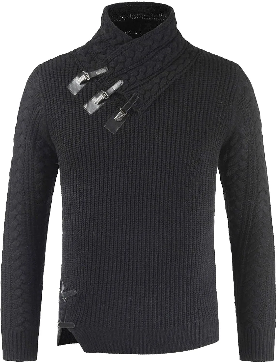 

Мужской свитер с воротником-шарфом и длинным рукавом