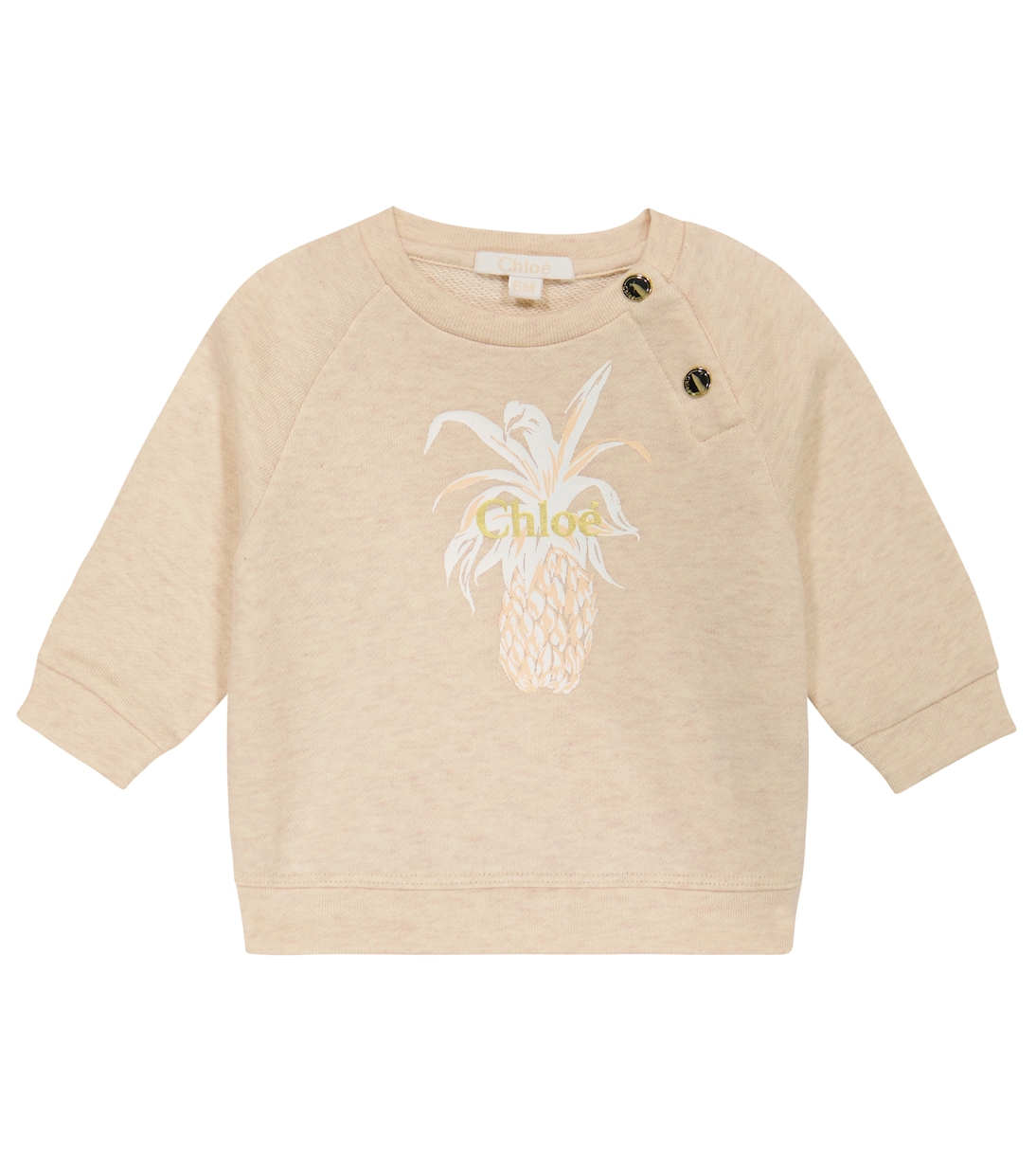 

Детская хлопковая толстовка с принтом Chloé Kids, Beige Light Marl