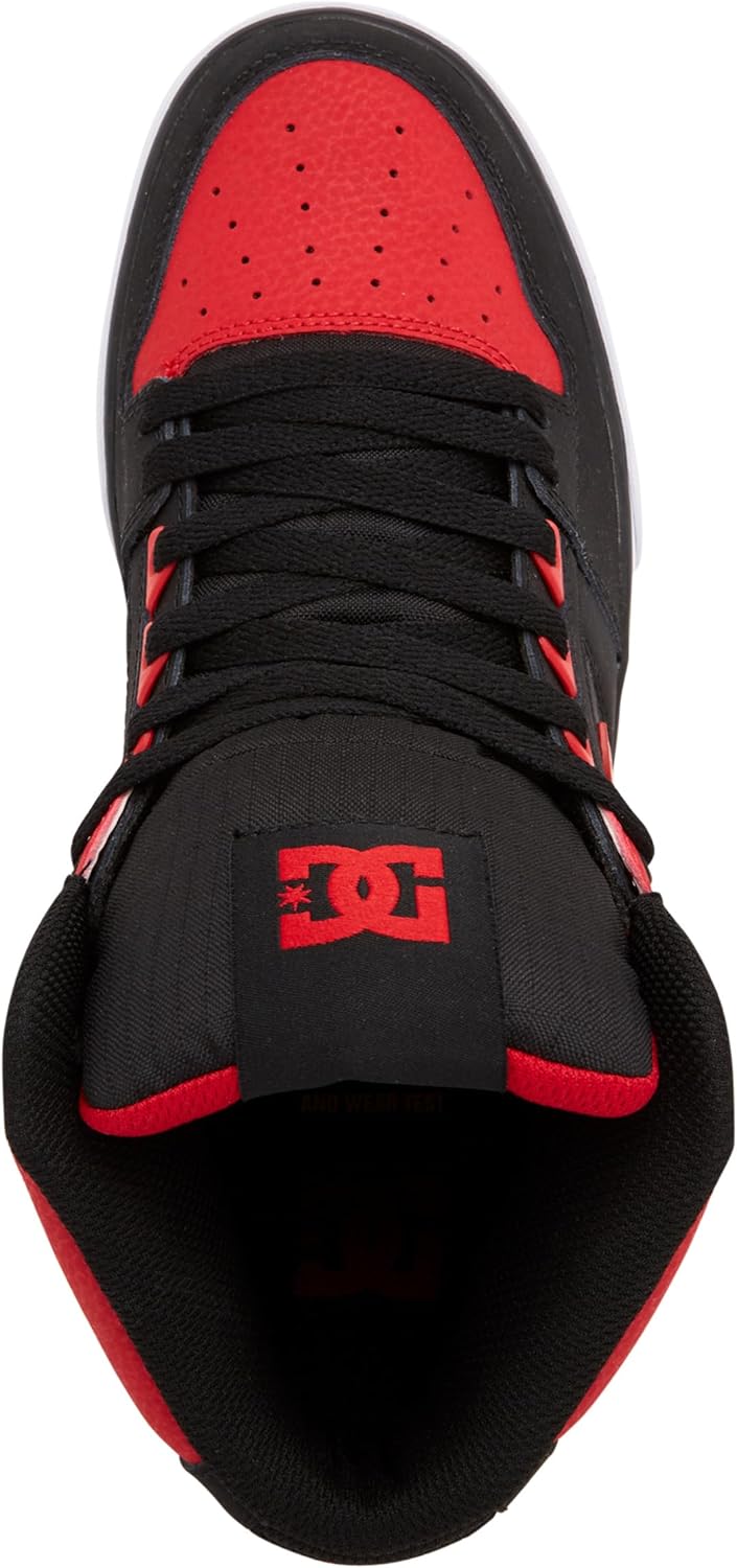 Мужские высокие кеды для скейтборда DC Men's Pure Dc Shoes, белый/черный/красный — фото 2