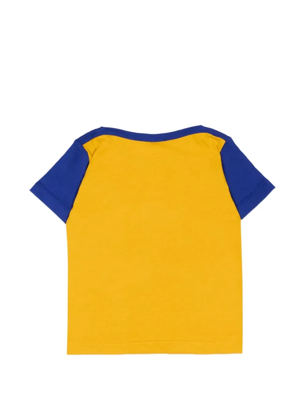 Футболка с логотипом и цветовыми блоками Versace Kids, желтый — фото 2