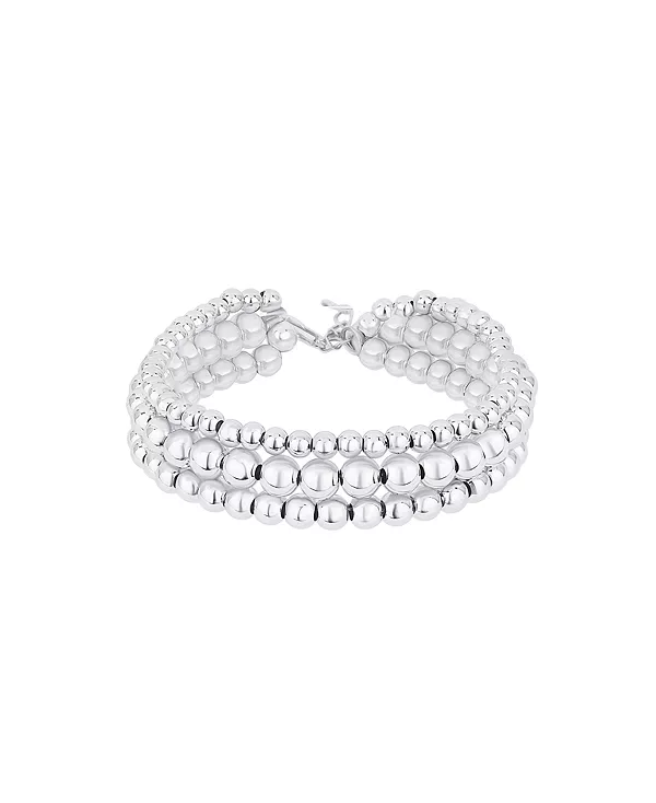 

Браслет из трех рядов бусин And Now This, silver
