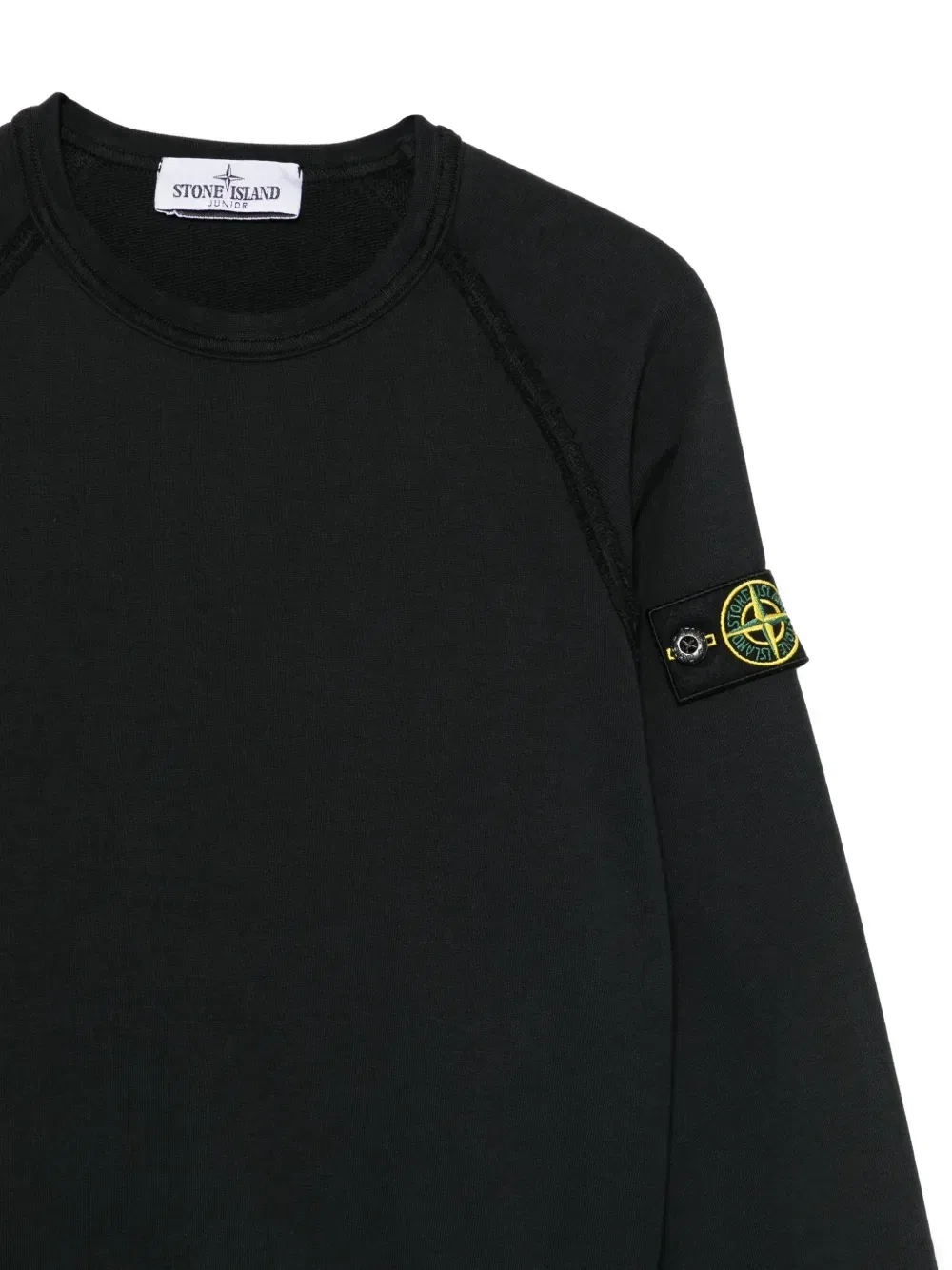 Толстовка с нашивкой-логотипом и круглым вырезом Stone Island Junior, черный — фото 3