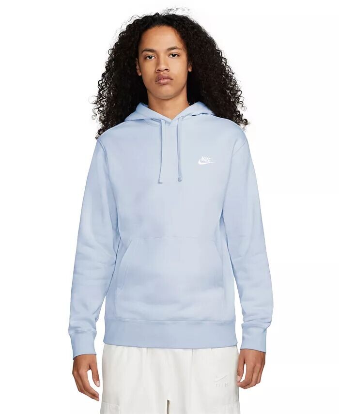 

Мужской спортивный клубный флисовый пуловер с капюшоном Nike, серый