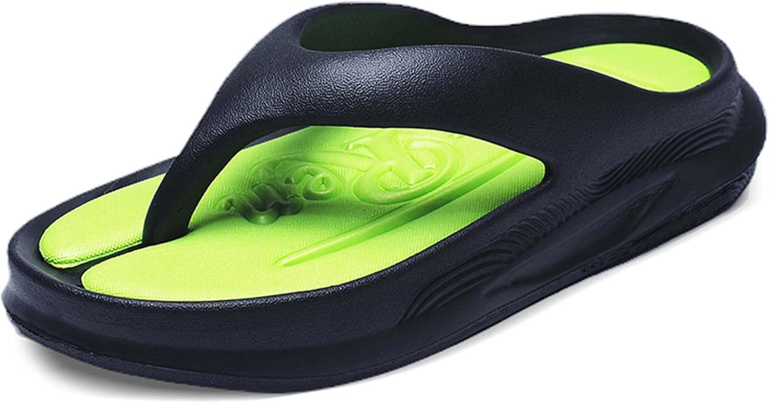 

Летние мужские сланцы-сандалии EVA с рыбьей костью, с толстой подошвой, противоскользящие, повседневные, дышащие, удобные, модные пляжные туфли Generic, черный