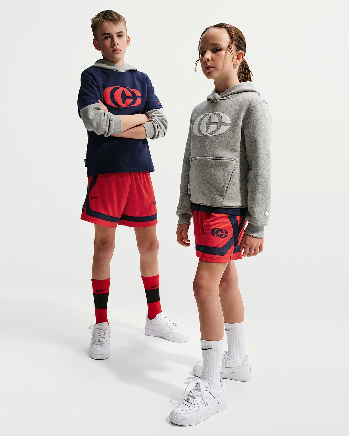 Детские шорты Crossover Caitlin Clark, University Red/Midnight Navy/Midnight Navy