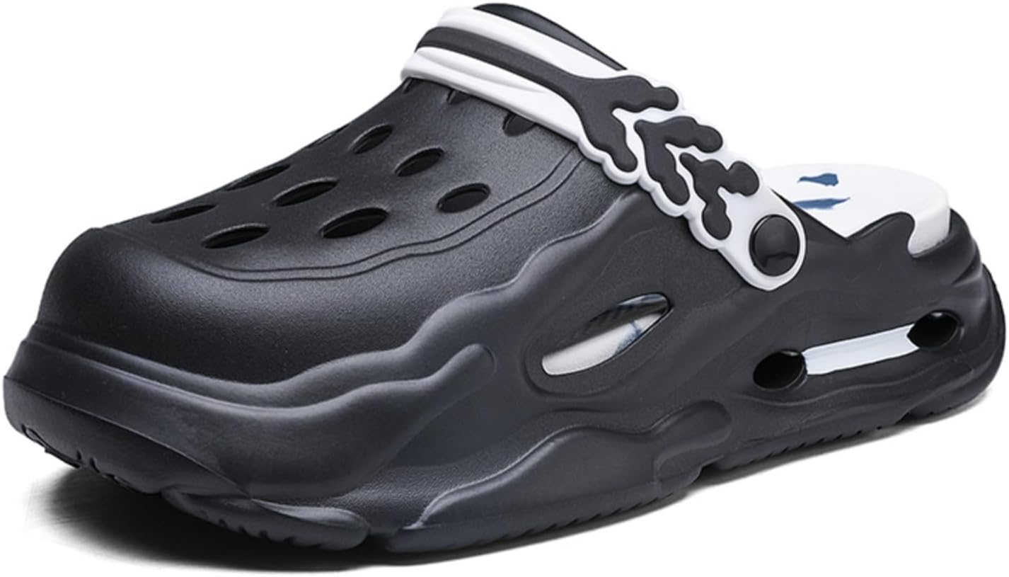 

Модные удобные сабо на платформе для мужчин, высота 4 см - для увеличения роста, Шлепацы, повседневные тапочки, пляжная обувь, стильные сандалии Khwfjas, белый/черный