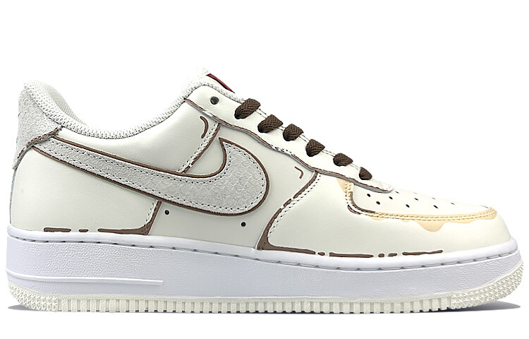 Кроссовки Nike Air Force 1 Skateboarding Shoes Unisex Low-top Coffee, белый — фото 3