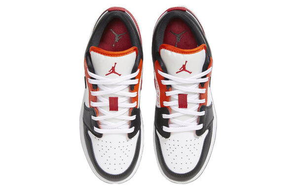 Кроссовки (GS) Air Jordan 1 Low 'Flaming Swoosh - Gym Red', цвет sail/black-white-gym red-team orange-black — фото 4