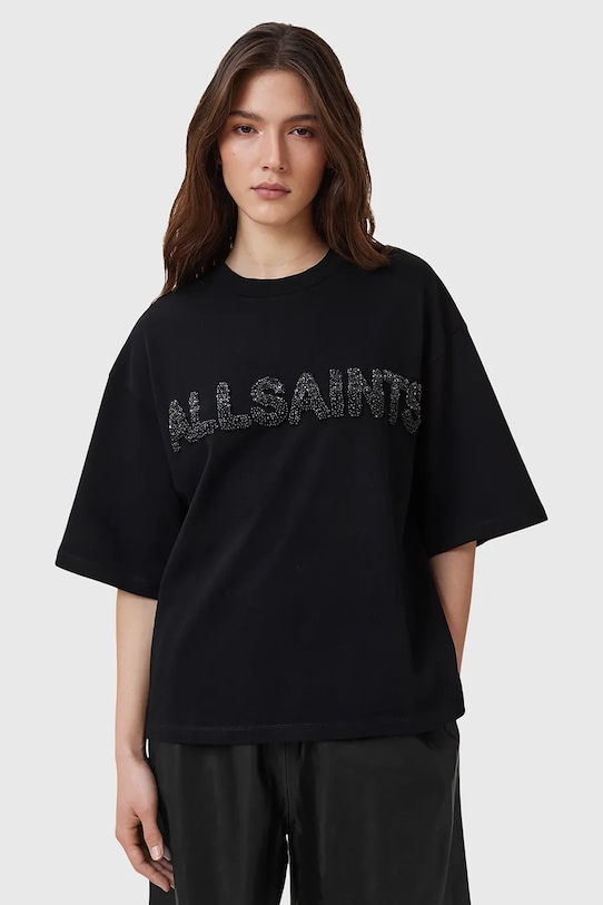 

Хлопковая футболка Amelie Allsaints, черный