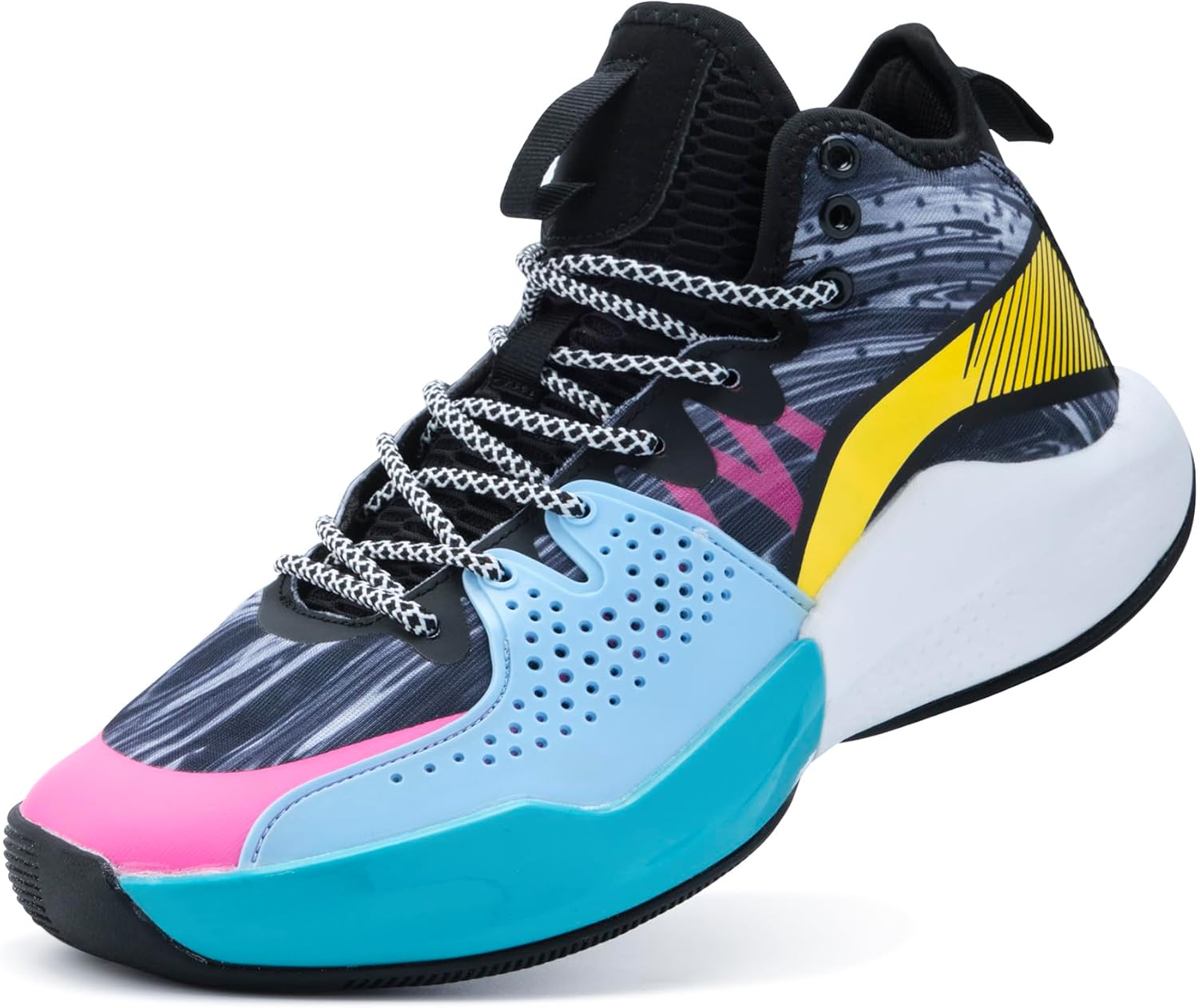 

Мужские кроссовки Graffiti для баскетбола с высокими берцами, спортивная обувь с противоскользящей резиновой подошвой для спорта в помещении и на улице, для бега и тренировок, уличная одежда Kniaiwx, черный