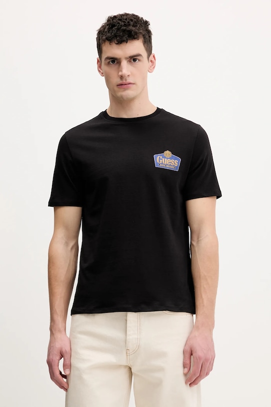 

Хлопковая футболка Guess Jeans, черный