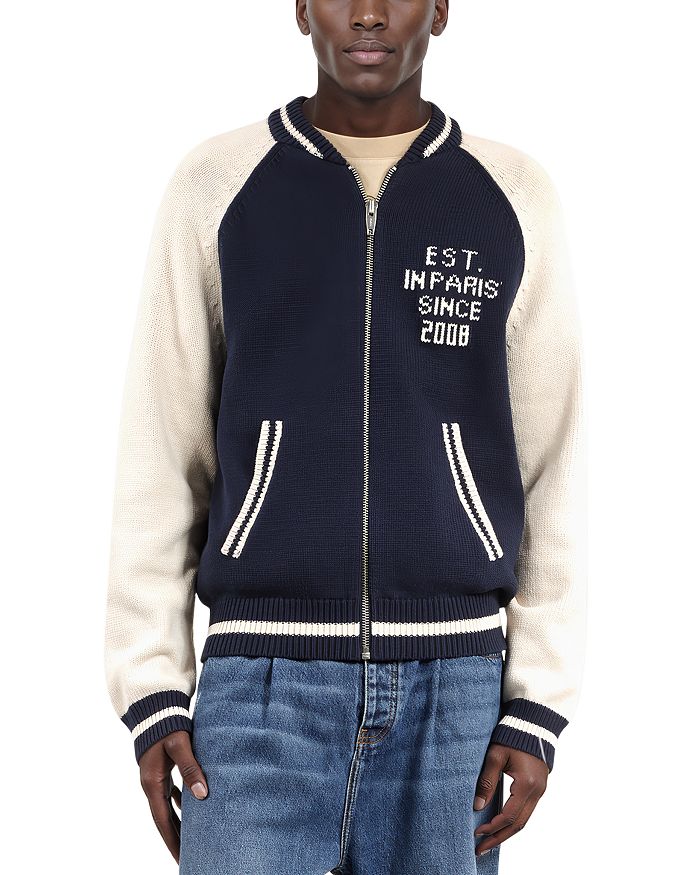 

Кардиган с цветными блоками и молнией Varsity The Kooples, синий
