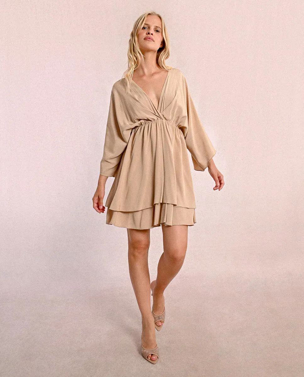 

Короткое платье с V-образным вырезом Molly Bracken, бежевый