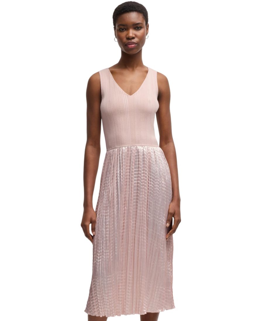 

Женское структурированное трикотажное платье Hugo Boss, Open Pink