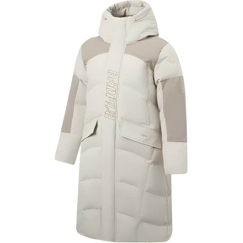 

Мужская пуховая куртка Li Ning, цвет гравий, белый, серый, с капюшоном, утепленная