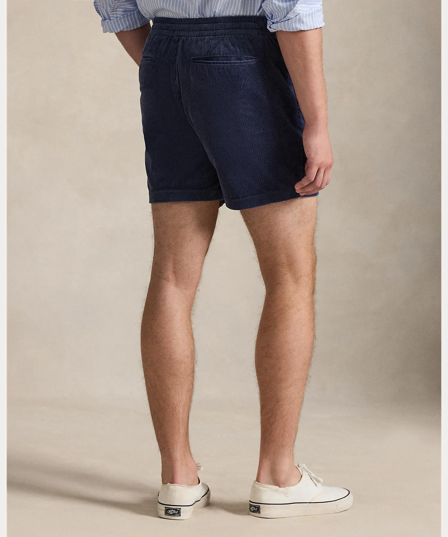 Мужские шорты из хлопкового вельвета 6-inch Prepstar POLO RALPH LAUREN тёмно-синие — фото 4