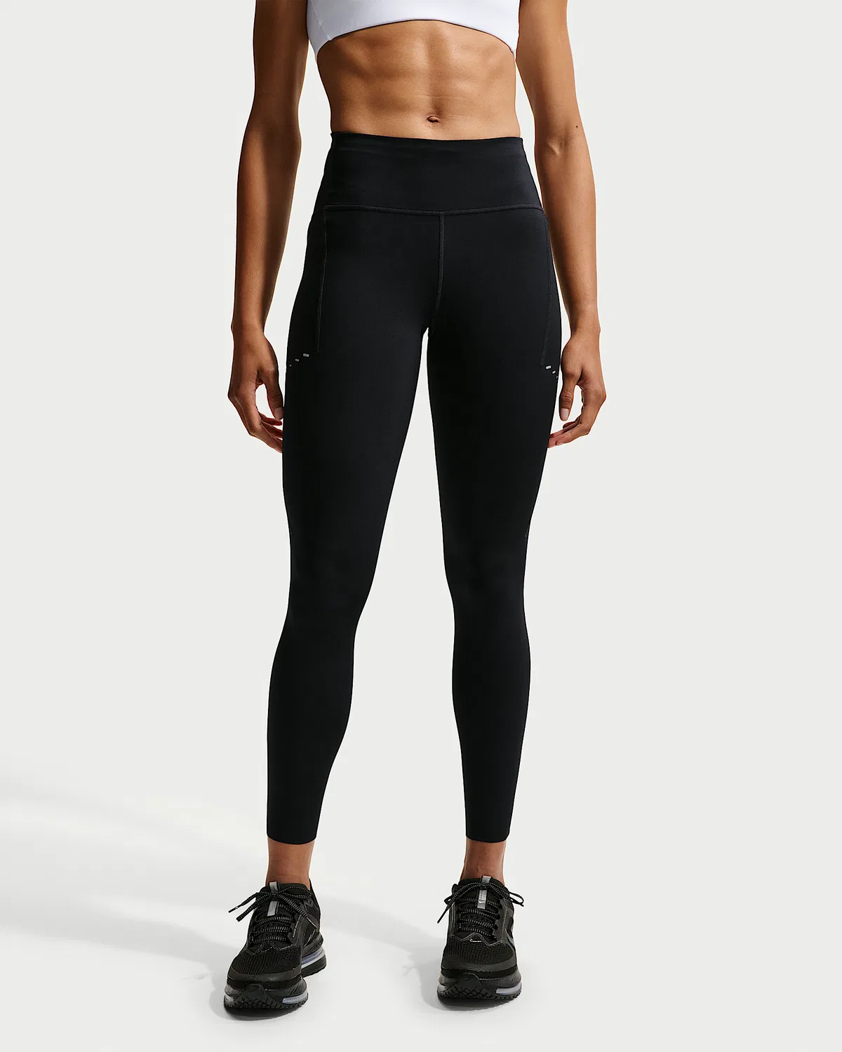 Женские леггинсы для бега Nike Swift с высокой посадкой 7/8 и карманами, Black — фото 2