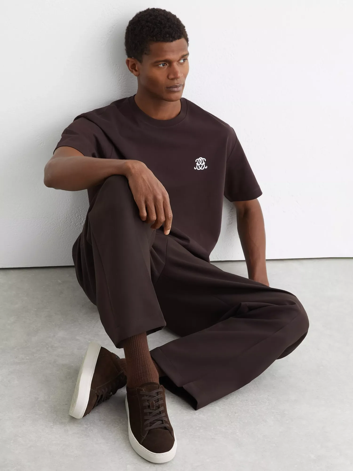 Низкие кроссовки из нубука Finney Reiss, Chocolate Brown — фото 3