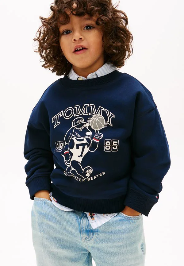 Толстовка с графическим логотипом из махровой ткани Tommy Hilfiger, Dark Night Navy