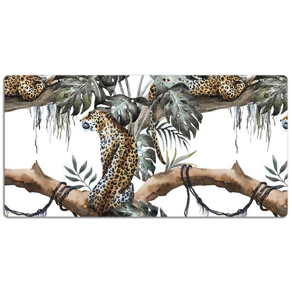 

Настольный коврик Tulup Leoparden auf einem Zweig, 120x60x1 см, белый