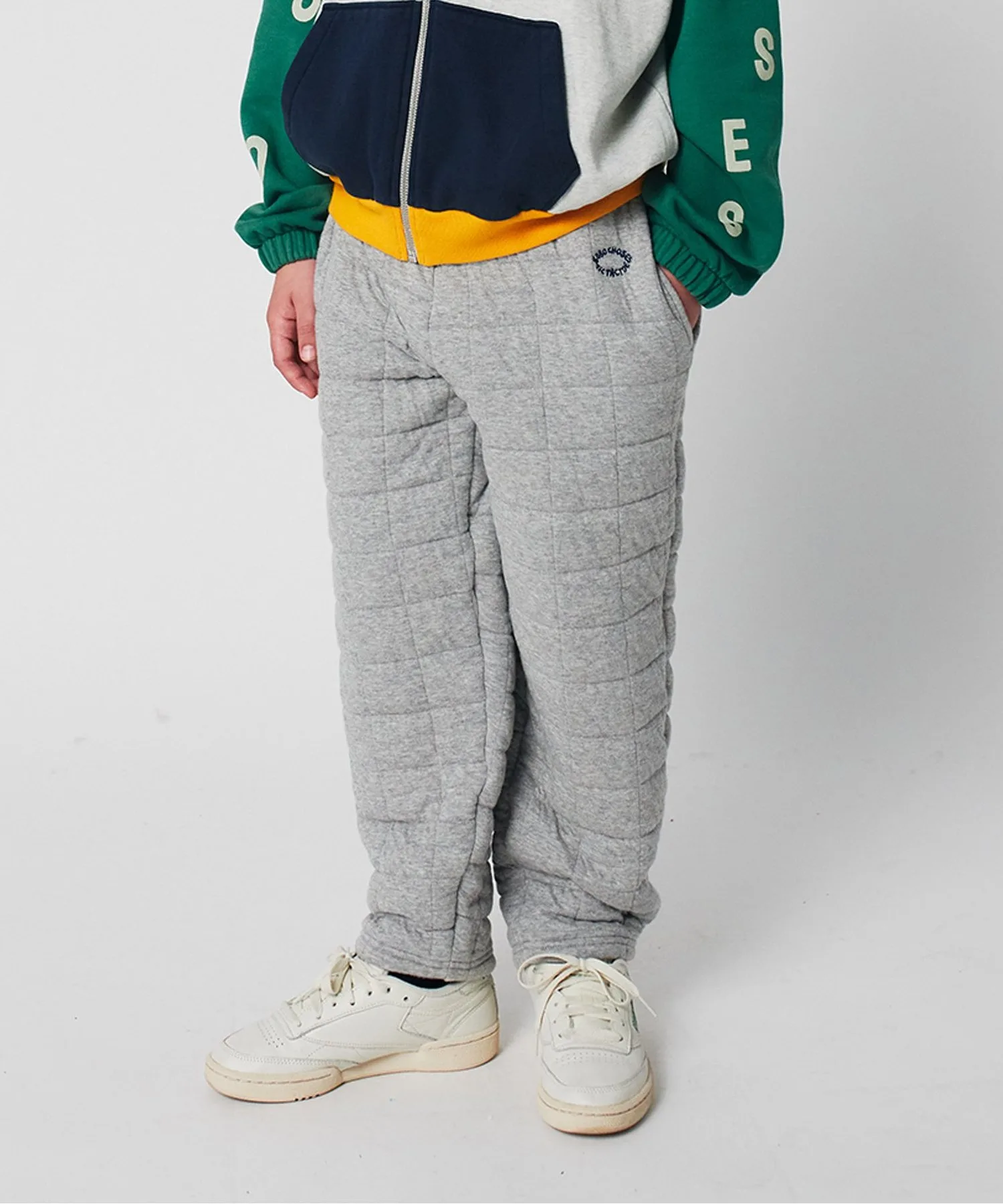 Детские стёганые спортивные штаны Quilted jogging pants BOBO CHOSES серые