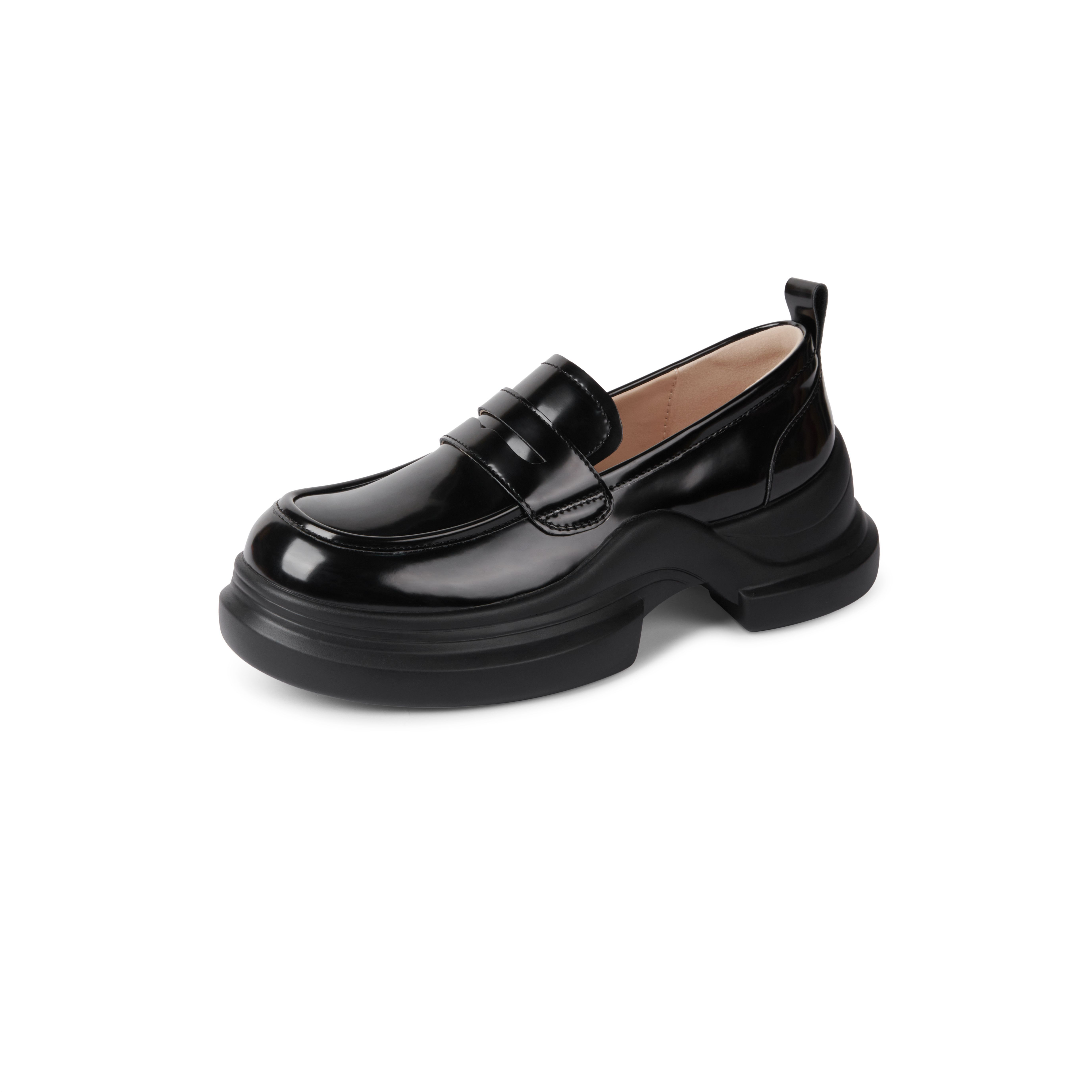 TOOMANYSHOES Кремовые кубические лоферы 5 см женские экрю, цвет Ecru — фото 4
