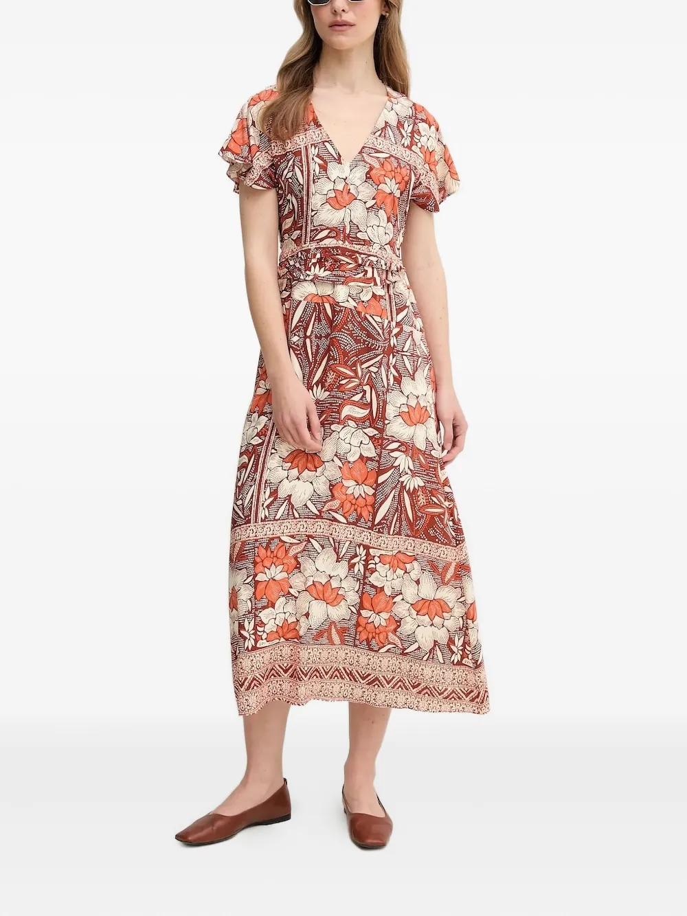 

Платье макси с цветочным принтом Hoss Intropia, коричневый