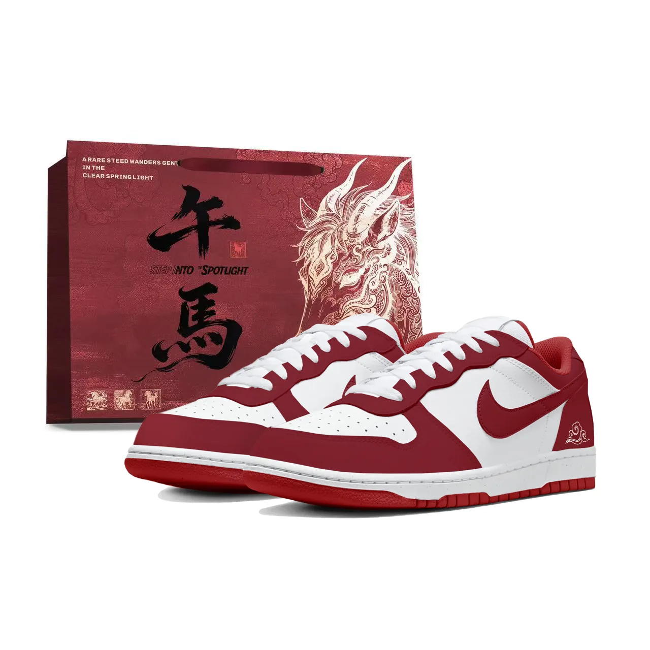 Nike Кроссовки для скейтбординга Big Dan Chen мужские, устойчивые к истиранию, легкие, низкие, красные и белые