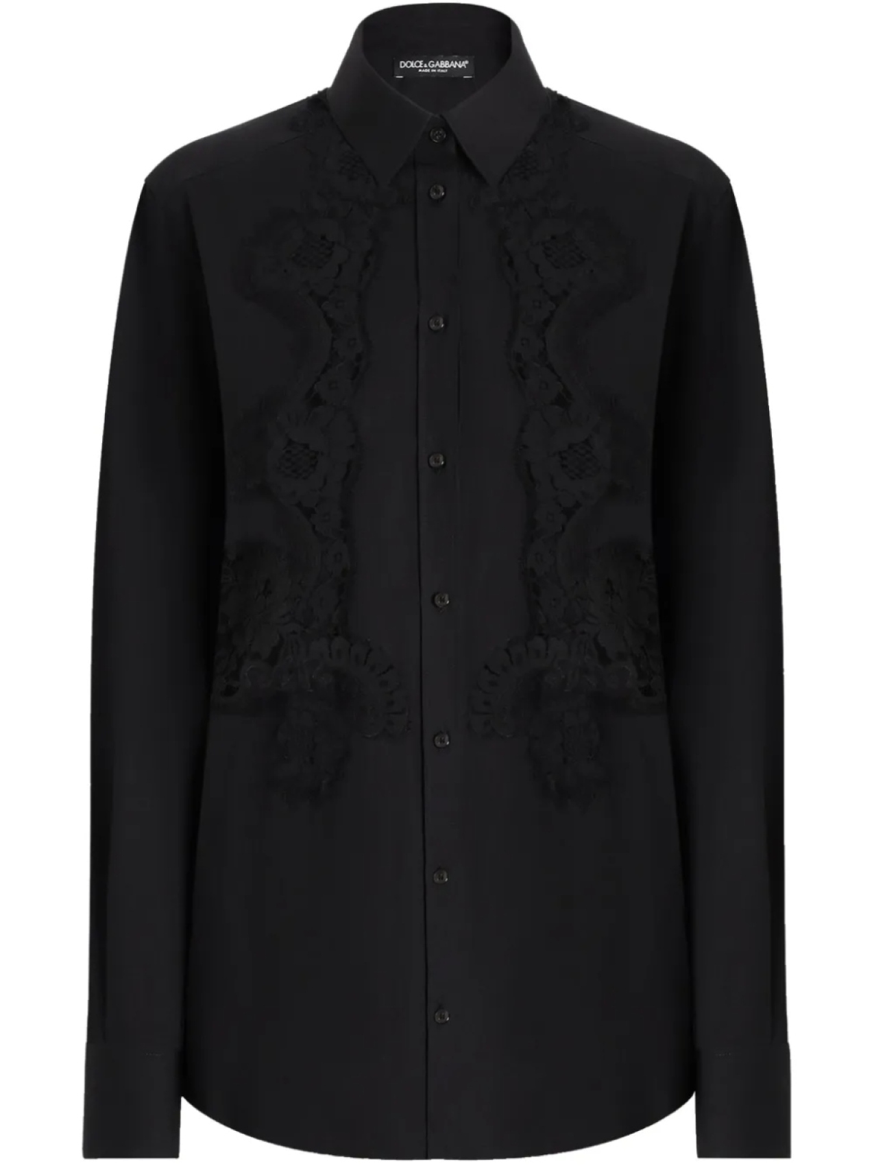 

Рубашка Dolce & Gabbana с кружевными вставками, черный