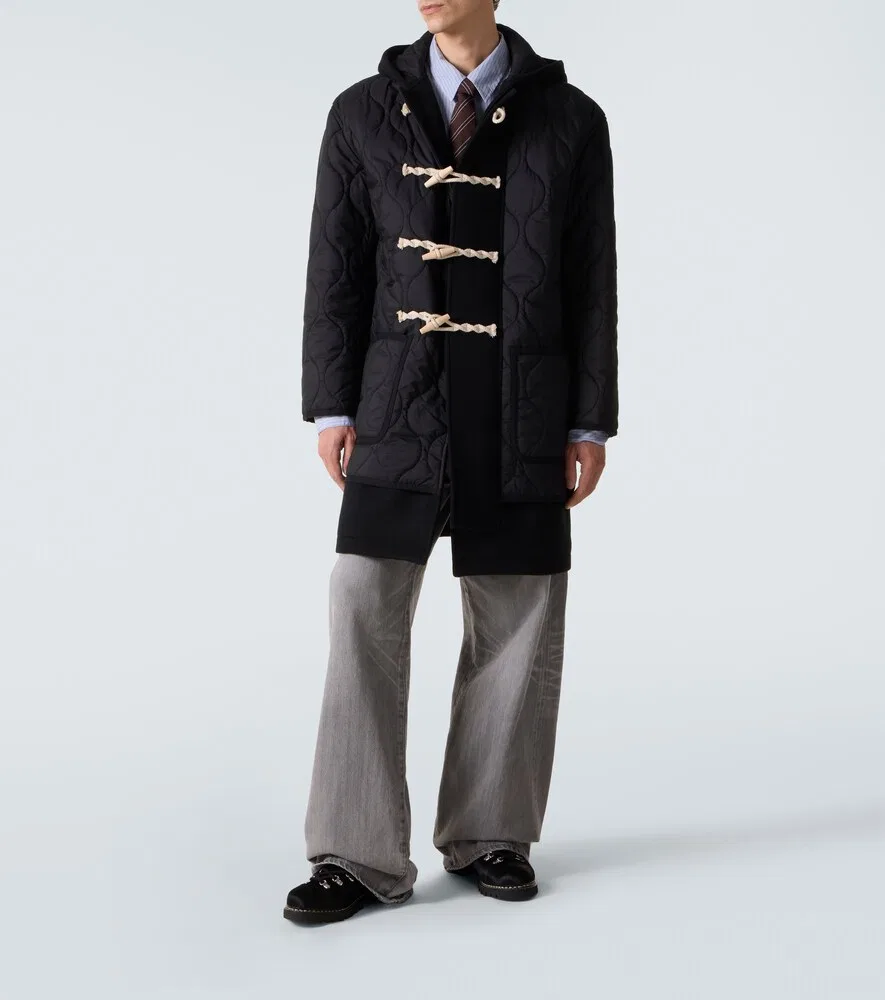 Ботинки Paraboot из телячьей шерсти на шнуровке Junya Watanabe, черный — фото 2