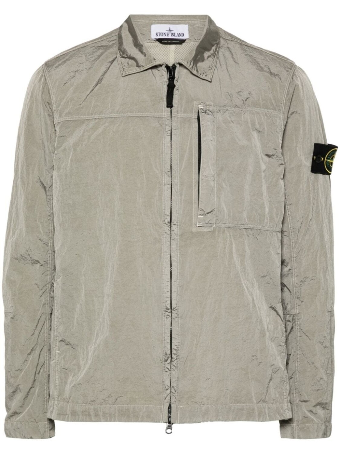 

Stone Island куртка-рубашка с нашивкой в виде компаса, серый