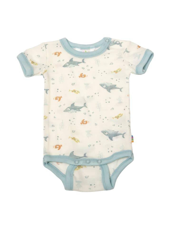 

Joha Боди с короткими рукавами из мериносовой шерсти светло-голубого цвета