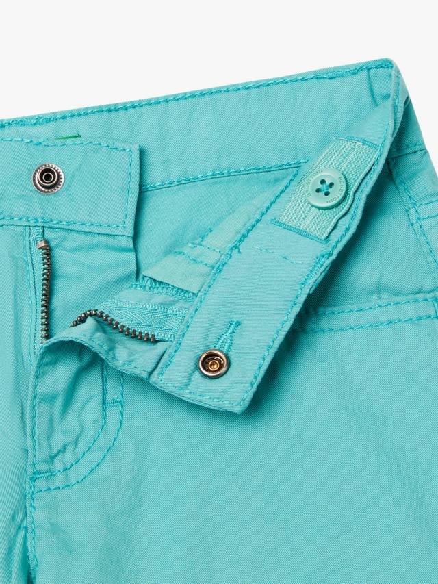 Детские хлопковые шорты с пятью карманами Benetton, Teal Green — фото 3