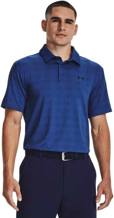 

Under Armour мужская футболка-поло UA Playoff 3.0 Printed - дышащая и эластичная, Blue Mirage