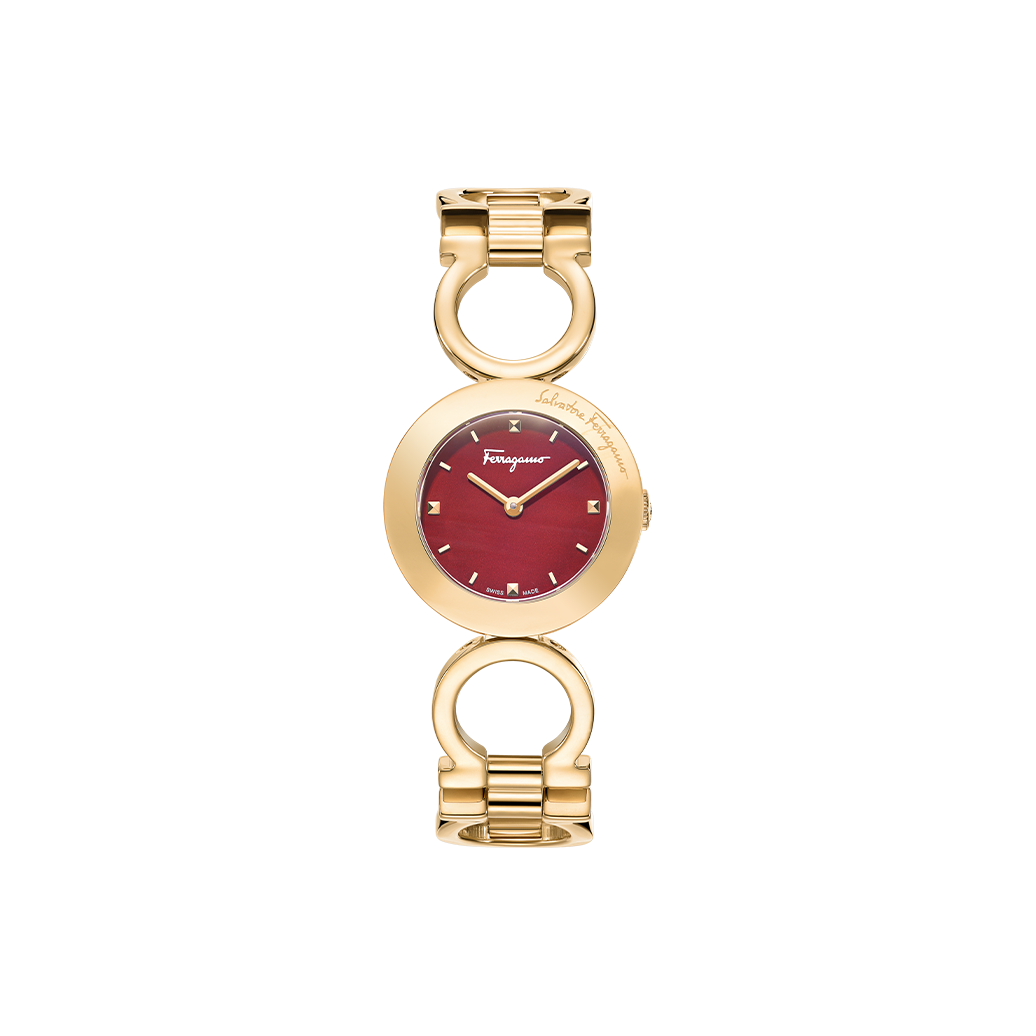 

Ferragamo Часы Wrist Watch Quartz Movement Stainless Steel Watchband 28mm Red Watch Dial Women's Watch, Red
