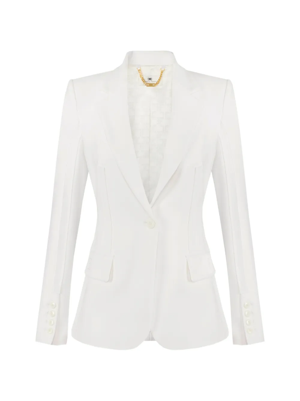 

Приталенный однобортный пиджак Elisabetta Franchi, белый