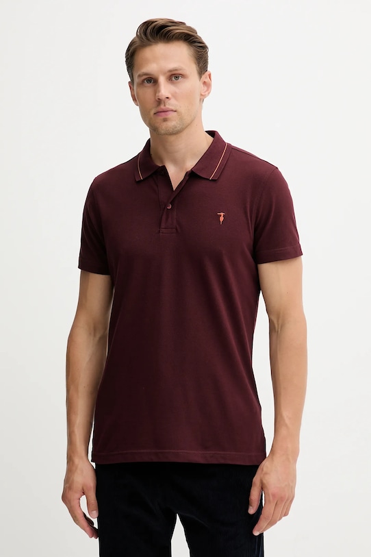 

Хлопковая поло Trussardi, бордовый