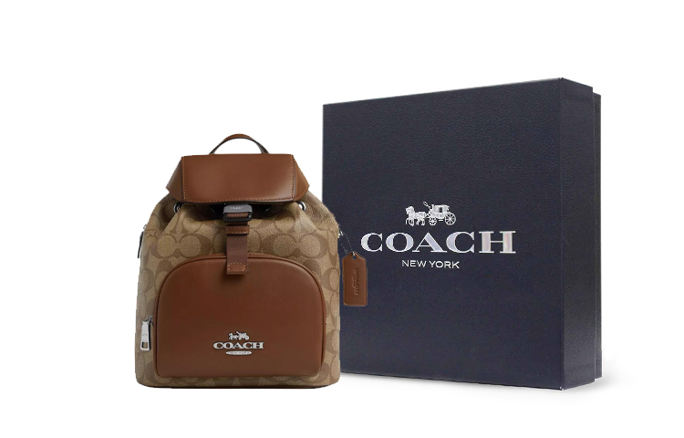 

COACH Сумка PACE Coated Canvas With Refined Calfskin Backpack Trumpets Women's Khaki & Saddle